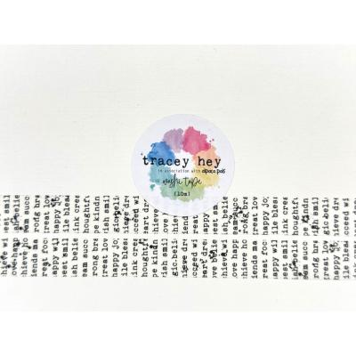 Tracey Hey Washi Tape - White With Black Text